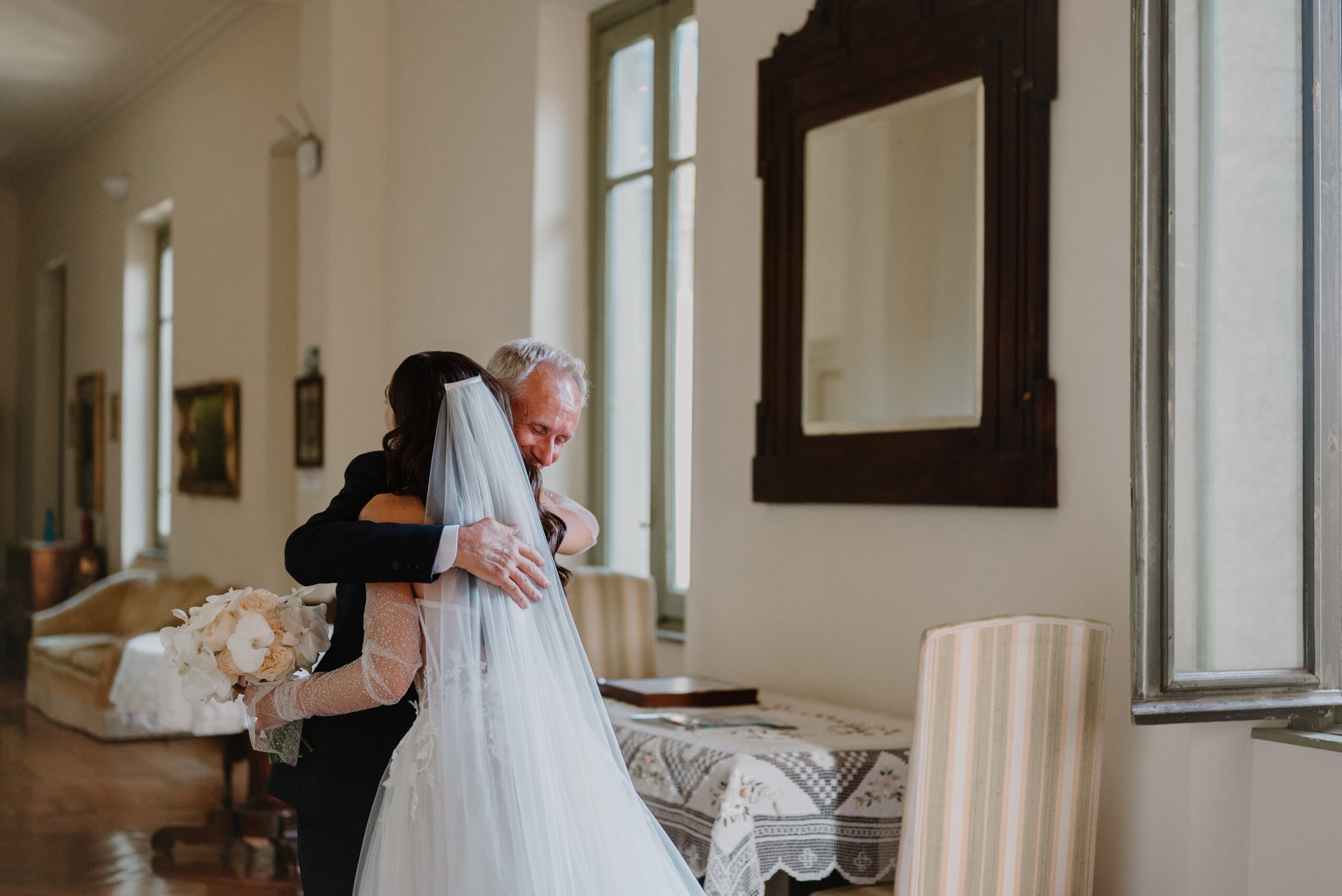 First look papà della sposa e sposa